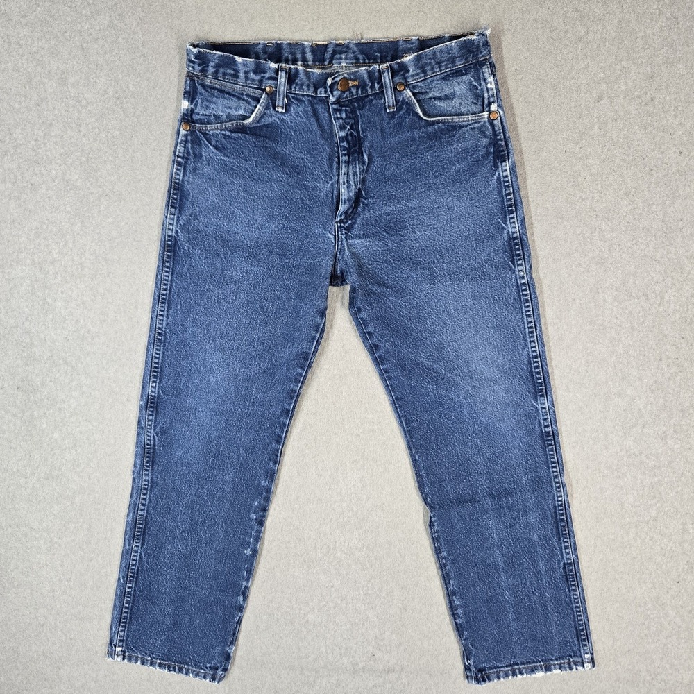 Wrangler Men Jeans 34X30 Blue Denim Dress Pants 13MWZPW Cowboy Cut